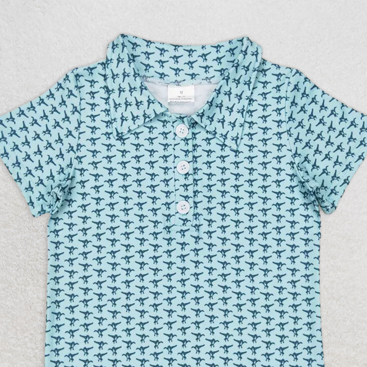 BT0497 RTS NO MOQ Baby Boys Summer Tops Baby Boys Mallard Duck Short Sleeve Buttons Tee Shirts Tops