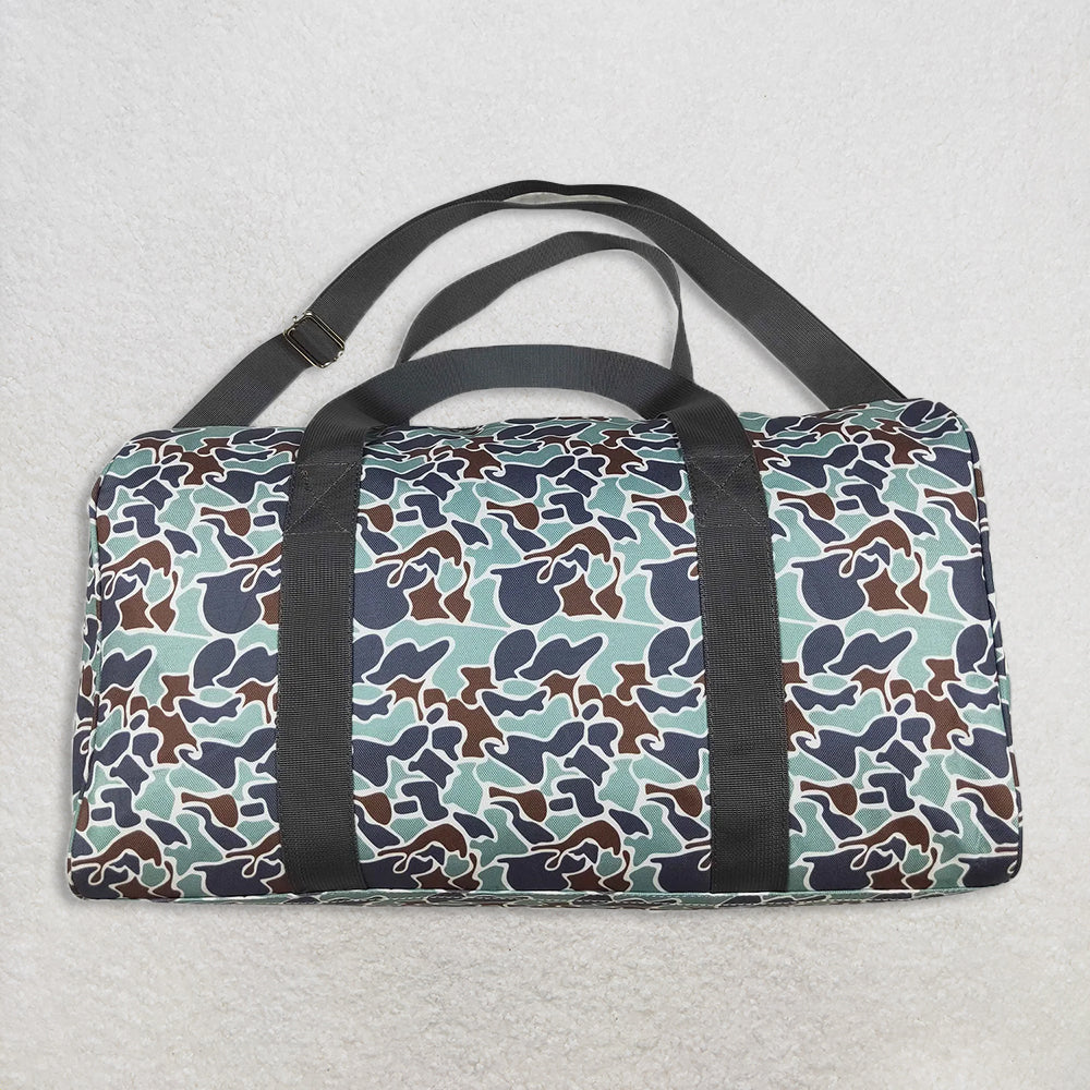 10.27 NO MOQ （In stock）BA0263 Young Adult Bright Green Camo Tree Branches Gym Bags