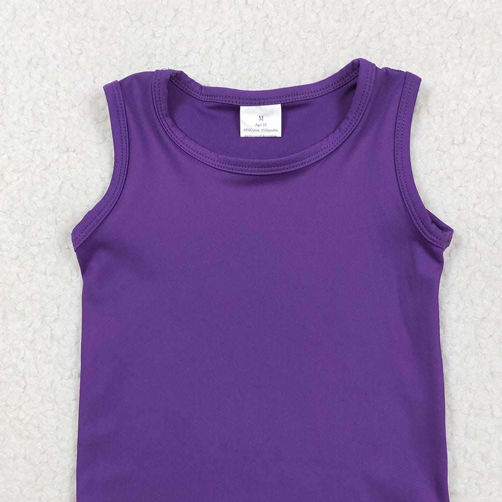 6.26    GT0996 RTS NO MOQ Baby Girls Summer Yoga Tank Top toddler girl clothes yoga purple Sleeveless vest Top