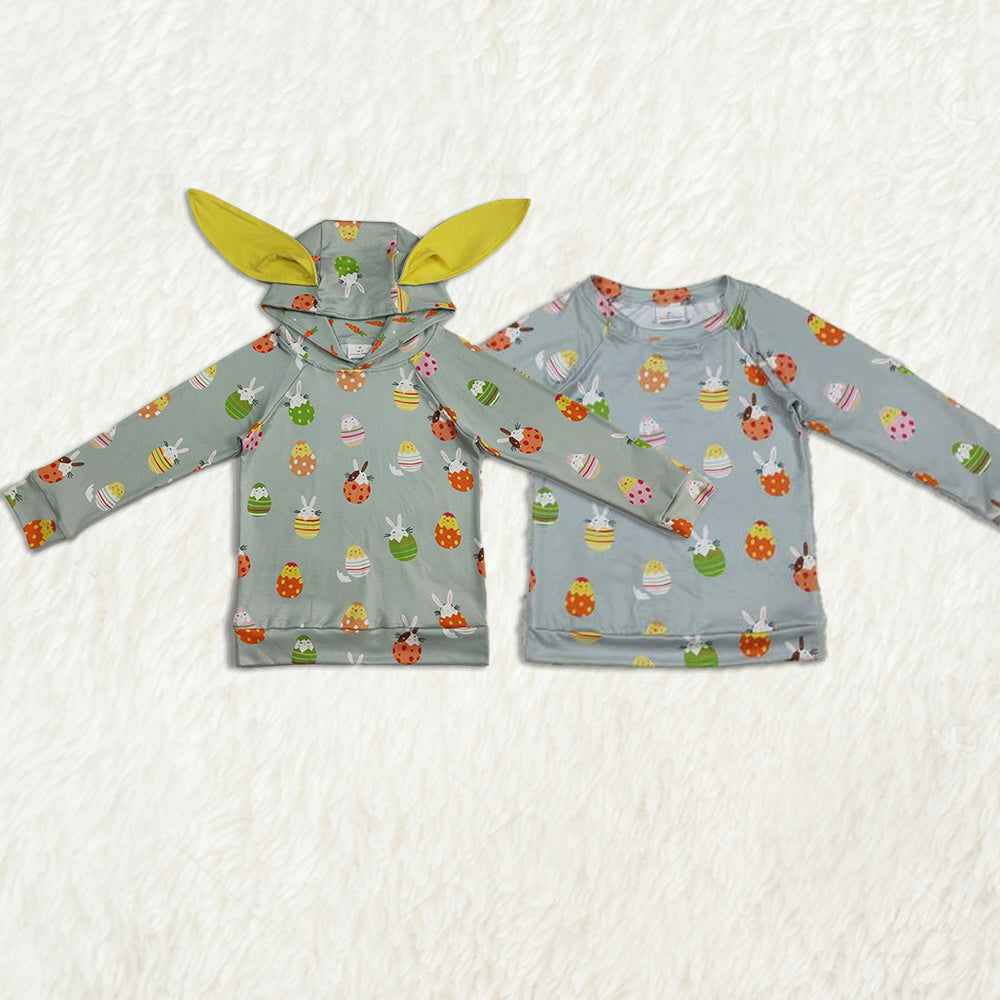 6.07   Easter Bunny Hoodie Long Sleeve Ear Bunny Design Kids Baby Clothing Spring Festive Wear
