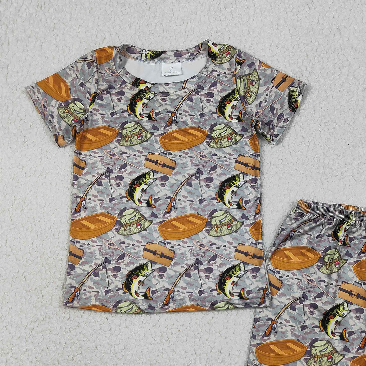 4.13 BSSO1920 RTS NO MOQ （In stock ）Short sleeves fishing top shorts kids boys summer outfits