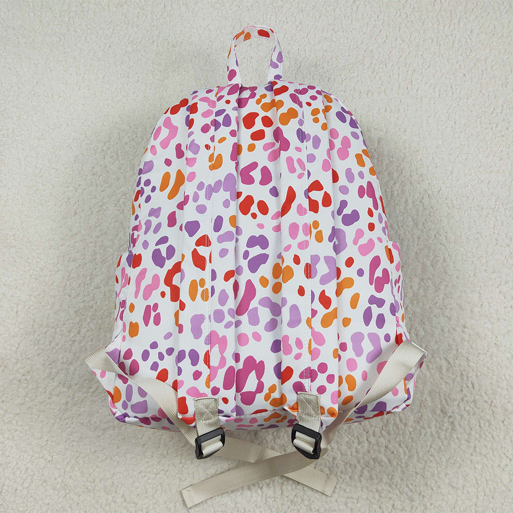 RTS NO MOQ （In stock）BA0307 Baby Bags Baby Girls Pink Leopard School Backpack Bags