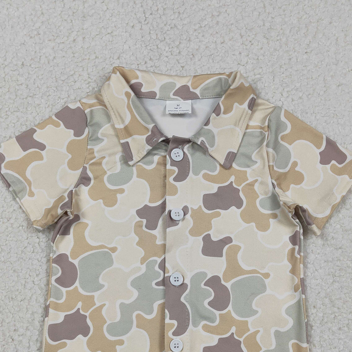 1.6 RTS NO MOQ （In stock）BT1566 Baby Boys Southern Khaki Camo Button Shirts Top