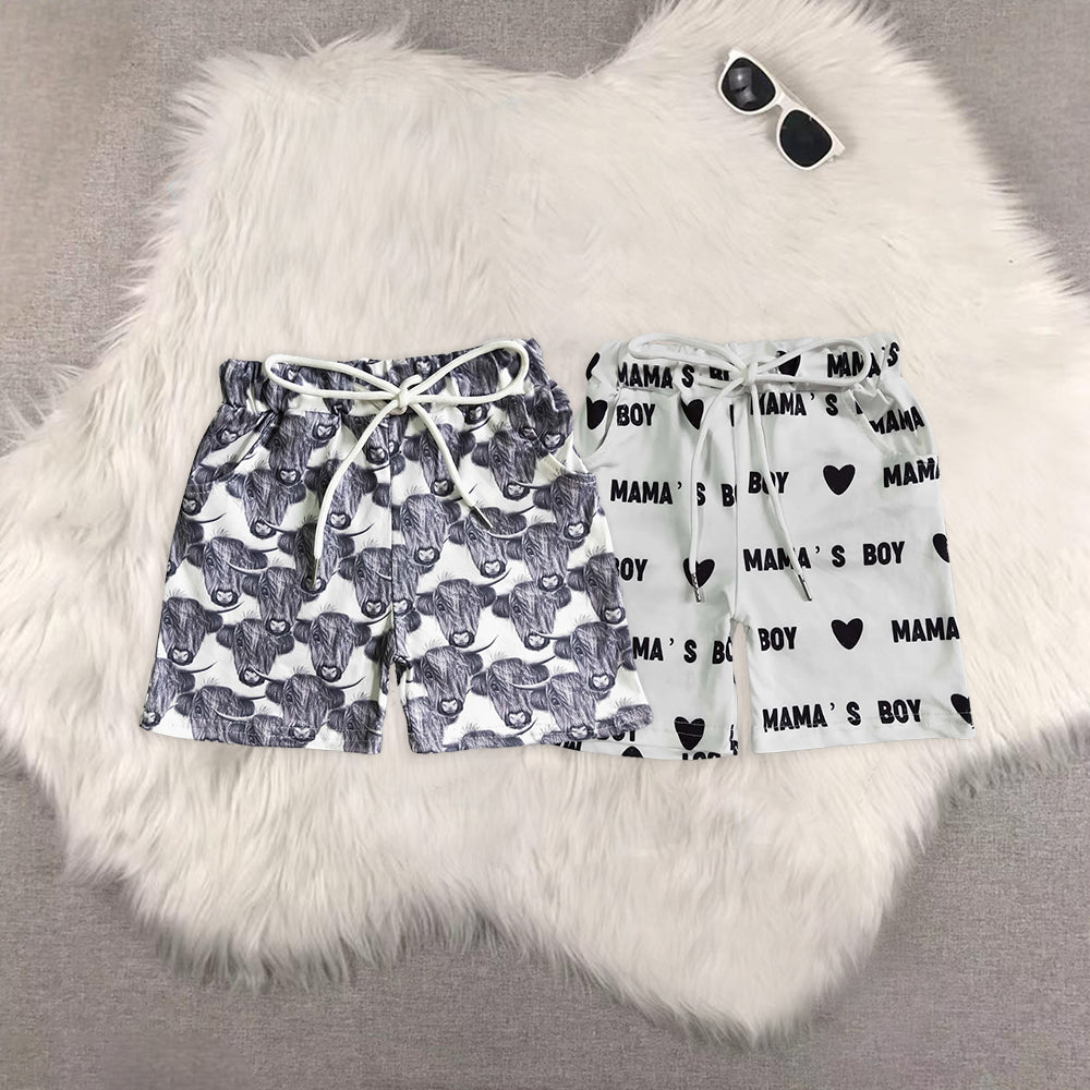 8.19 RTS Sibling Baby Boys Summer Shorts MAMA'S boy pocket boy summer shorts