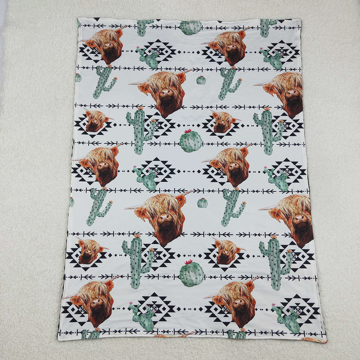 11.18 RTS NO MOQ （In stock）BL0152 Baby Toddler Children Western Highland Cows Blankets