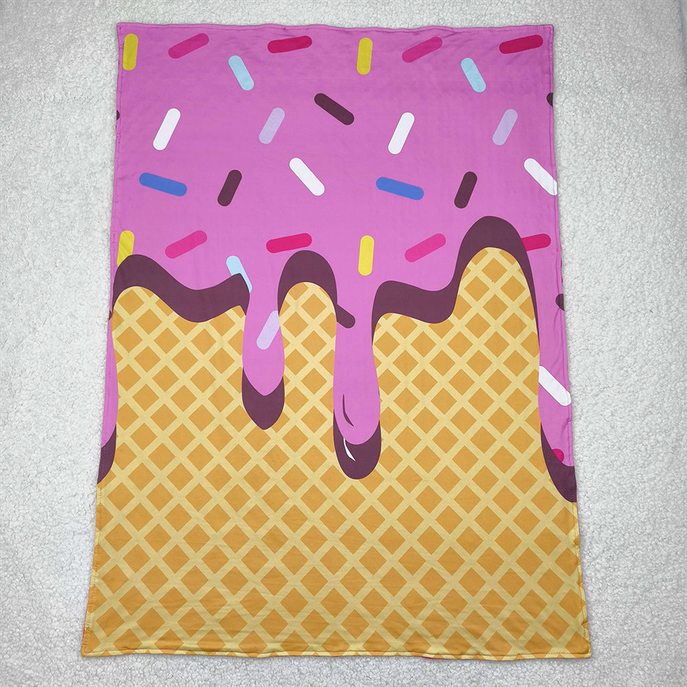 7.15  BL0201 RTS NO MOQ Baby Blankets Waffle ice cream rose red baby blanket