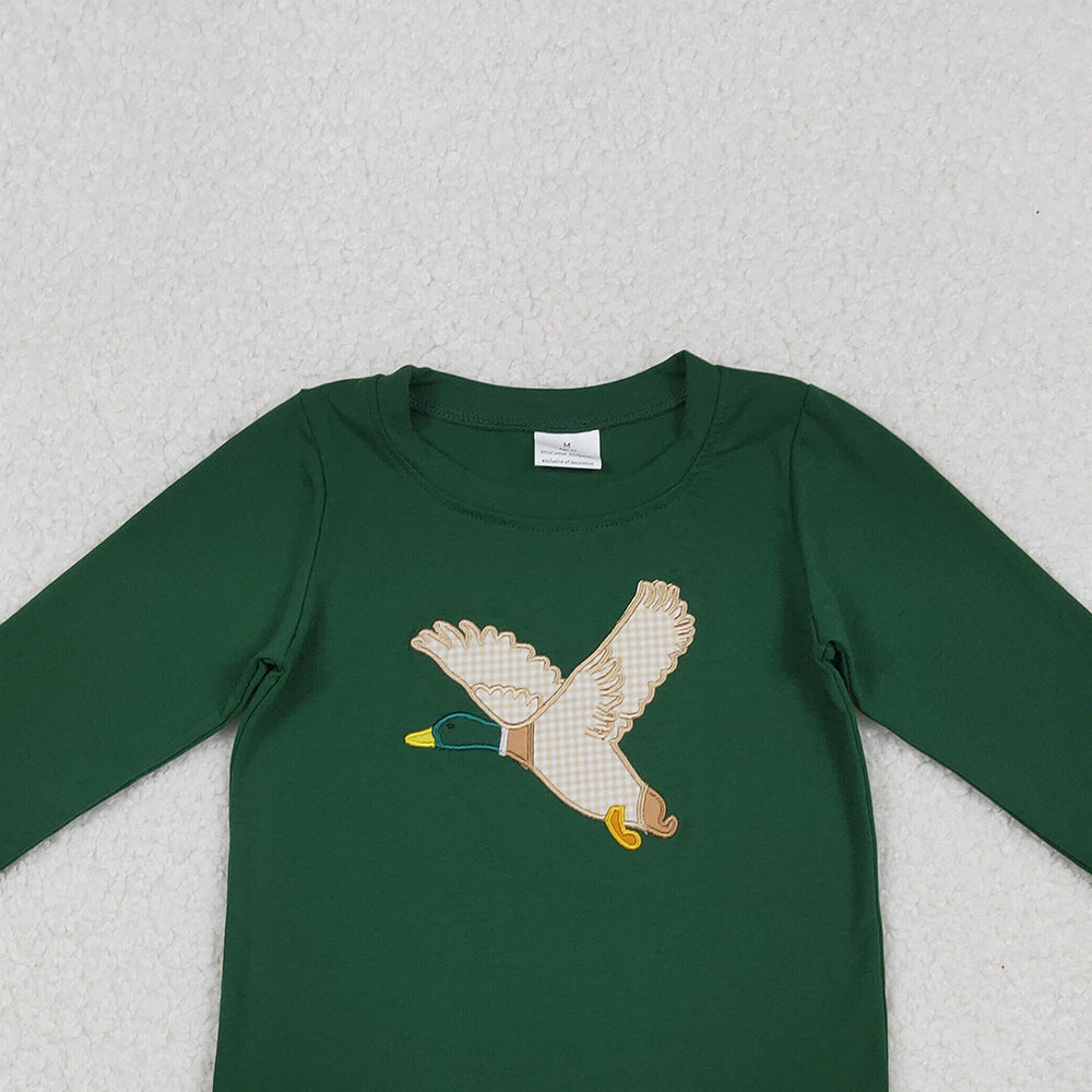 RTS NO MOQ （In stock）BT1334 Baby Boys Long Sleeve Tops Green Long Sleeves Tee Shirts Tops