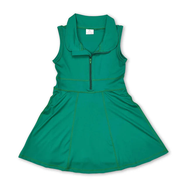RTS Sibling Sleeveless Green straps ruffle baby girls summer active wear