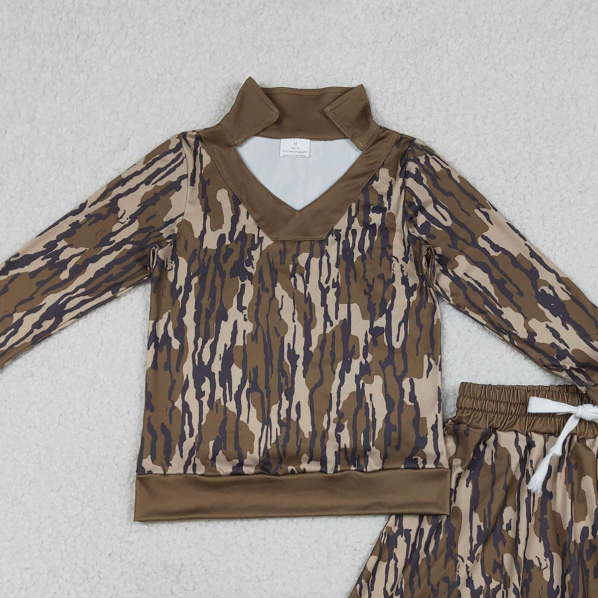 12.26 RTS NO MOQ （In stock）GLD1478 Baby Girls Olive Camo Long Sleeve Top Skirts Shorts Hunting Clothes Sets