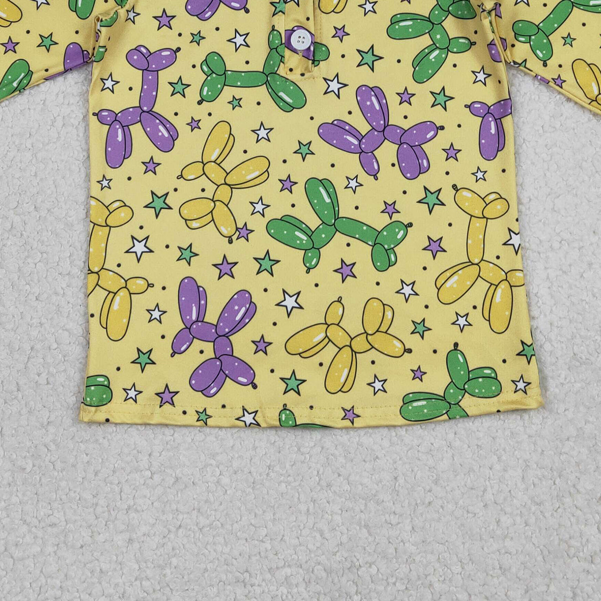 1.9 RTS NO MOQ （In stock）BT1388 Baby Boys Long Sleeve Stars Dogs Mardigras Polo Shirts Top