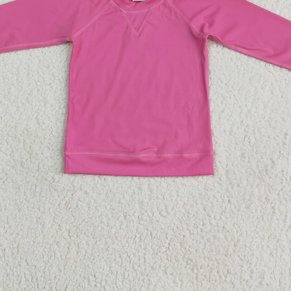 8.25  GT0968RTS NO MOQ Baby Girls Yoga Tops Baby Girls Hot Pink Long Sleeves Yoga Shirts Top