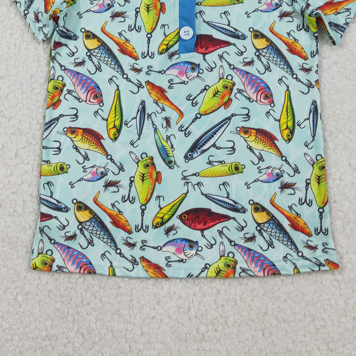 2.6 RTS NO MOQ （In stock）BT1661 Baby Boys Short Sleeve Fishing Hunting Button Polo Shirts Top