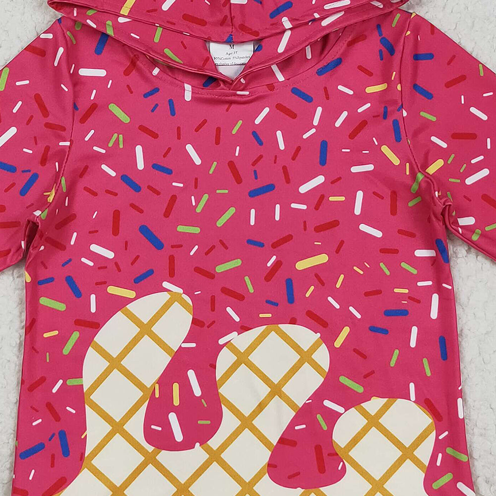 USA Shop (in stock)BT1271 Baby Boys Long Sleeve Tops Baby Kids Pink Long Sleeves Team Sprinkles Drips Hoodies Tops
