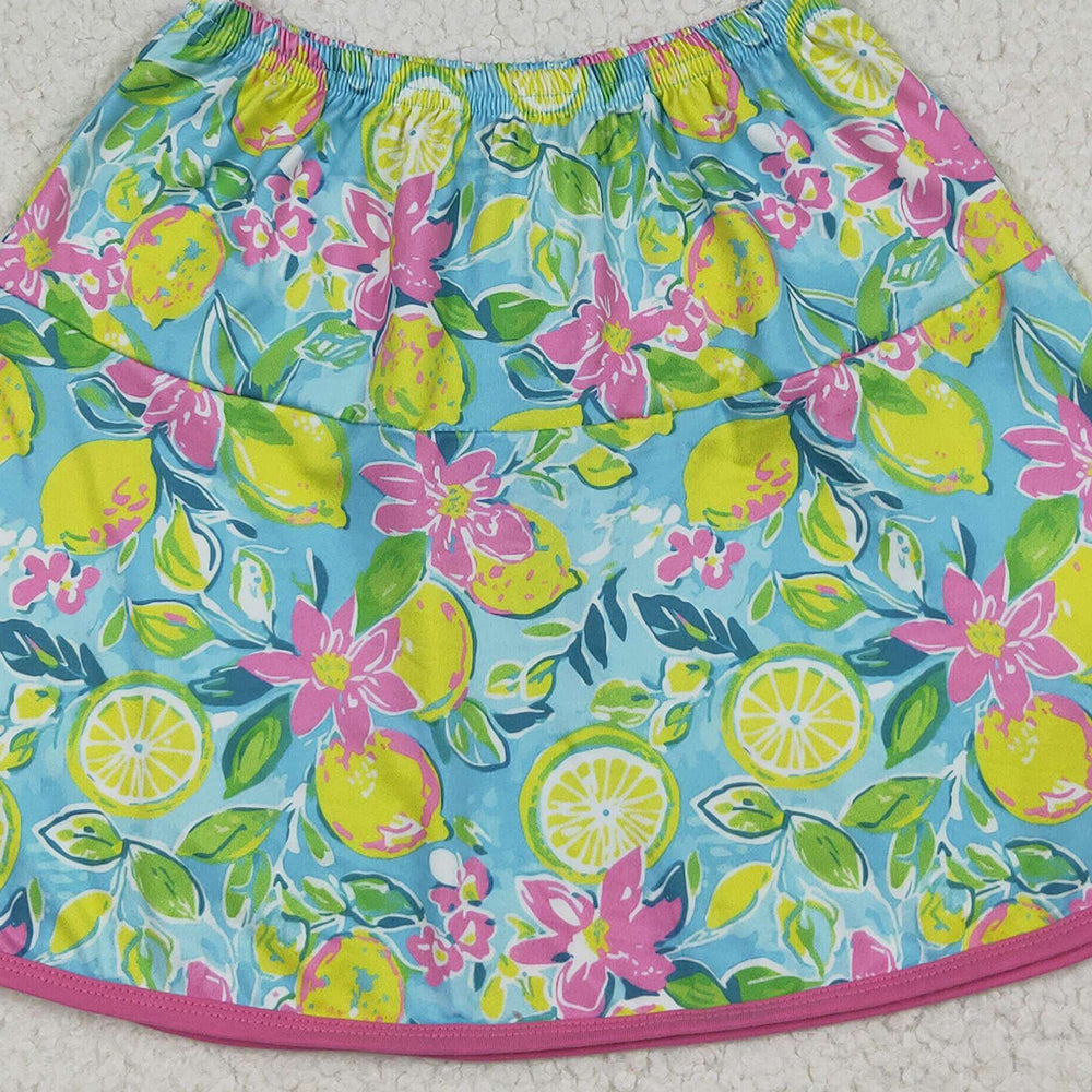 RTS NO MOQ （In stock）GLK0100 Baby Girls Skirt Baby Girls Lemon Summer Skirt Bottoms