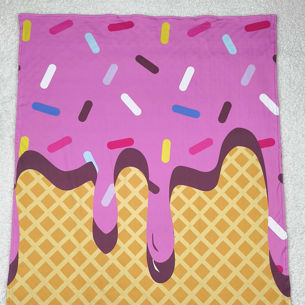 7.15  BL0201 RTS NO MOQ Baby Blankets Waffle ice cream rose red baby blanket