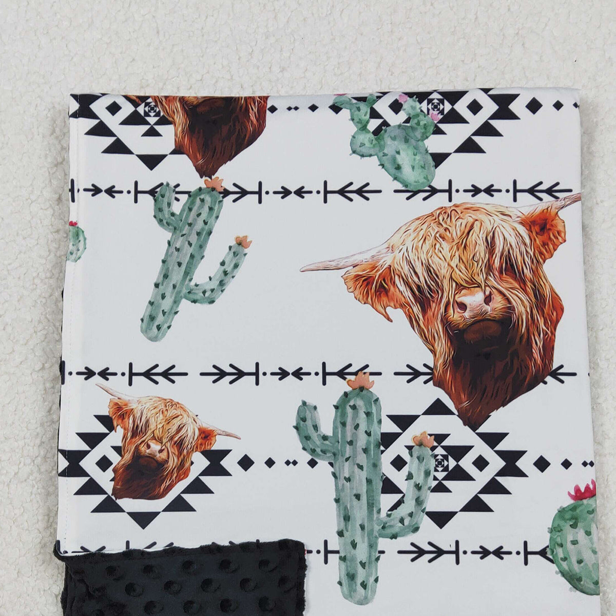 11.18 RTS NO MOQ （In stock）BL0152 Baby Toddler Children Western Highland Cows Blankets