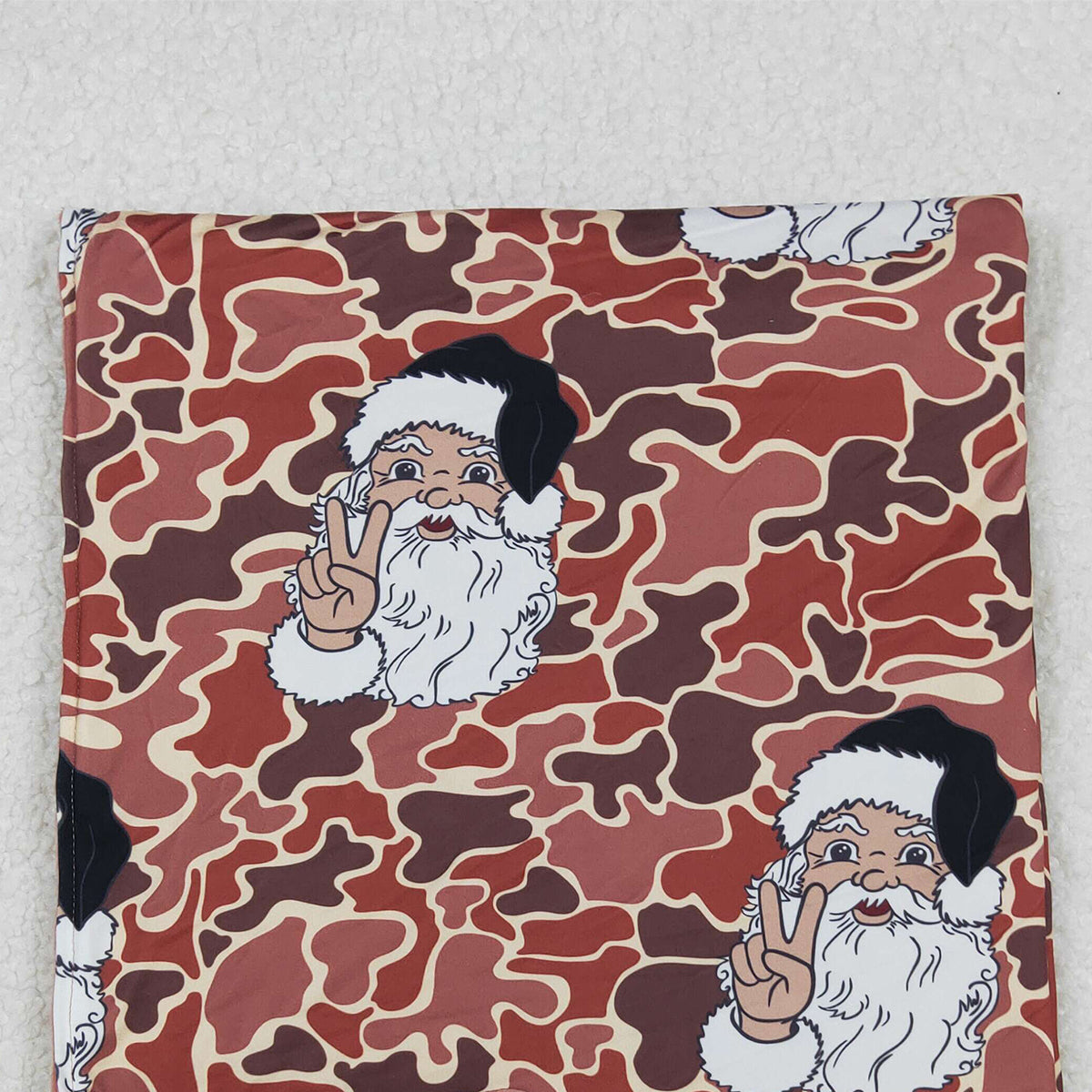 10.17 RTS NO MOQ （In stock）BL0162 Baby Toddler Children Camo Christmas Santa Minky Blankets