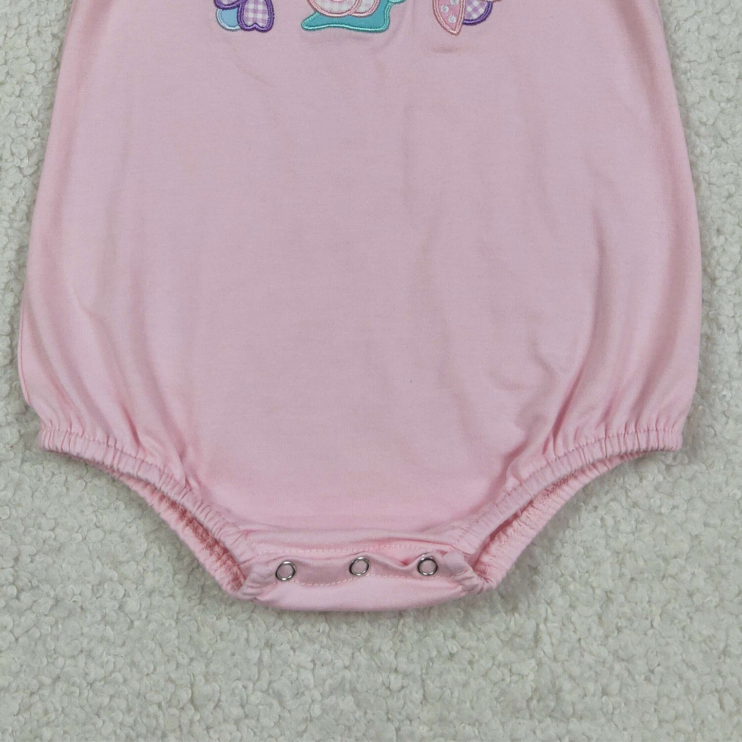 SR4037 RTS NO MOQ （In stock）Ruffle sleeveless bee snails embroidery baby girls romper