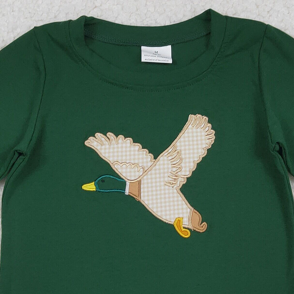 RTS NO MOQ （In stock）BT1334 Baby Boys Long Sleeve Tops Green Long Sleeves Tee Shirts Tops