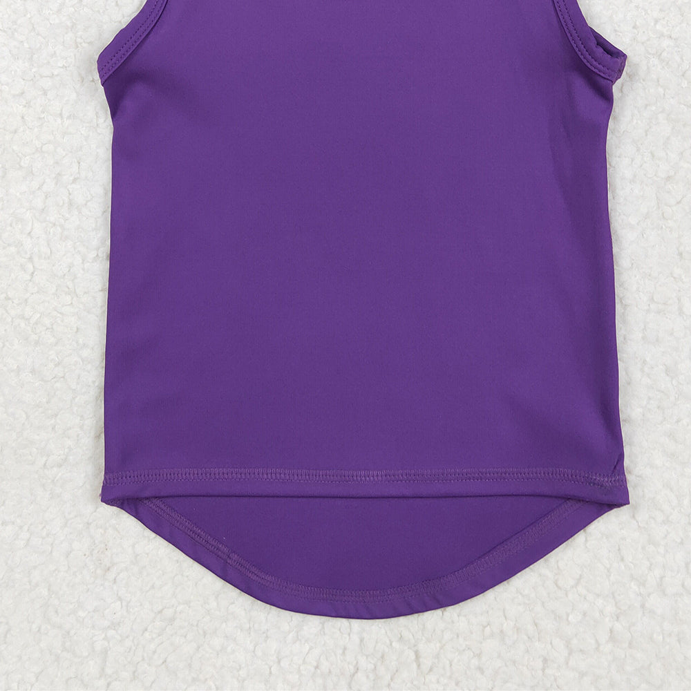 6.26    GT0996 RTS NO MOQ Baby Girls Summer Yoga Tank Top toddler girl clothes yoga purple Sleeveless vest Top