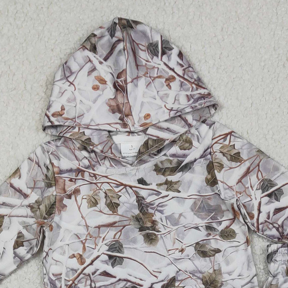 1.28 RTS NO MOQ （In stock）BLP1400 Baby Boys Southern Leaves Camo Pockets Hoodie Jogger Clothes Sets