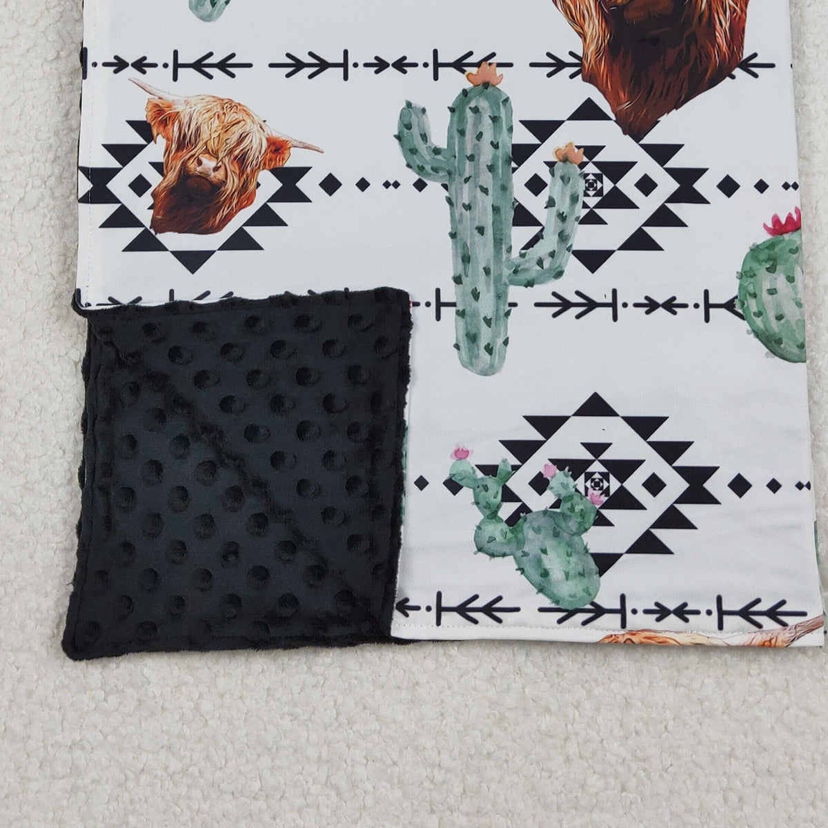 11.18 RTS NO MOQ （In stock）BL0152 Baby Toddler Children Western Highland Cows Blankets