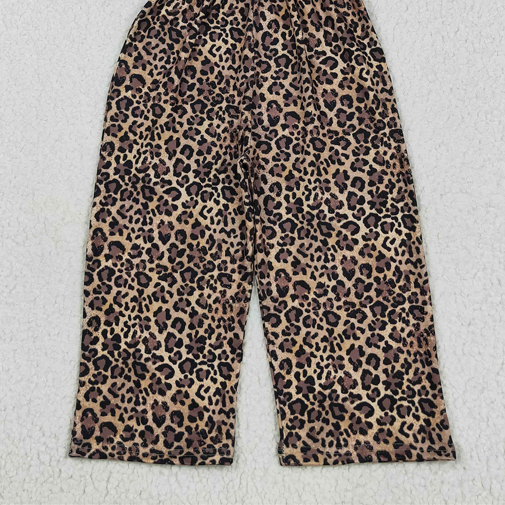 8.27 SR3054 RTS NO MOQ Baby Girls Summer Jumpsuits baby girls clothes leopard flying sleeve jumpsuit