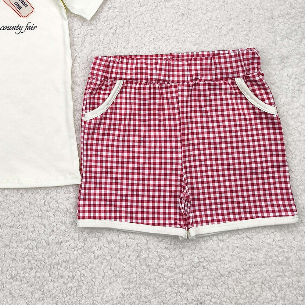 6.20 BSSO1468 RTS NO MOQ Baby Boys Summer Boys Outfits baby boy clothes short sleeve shorts set