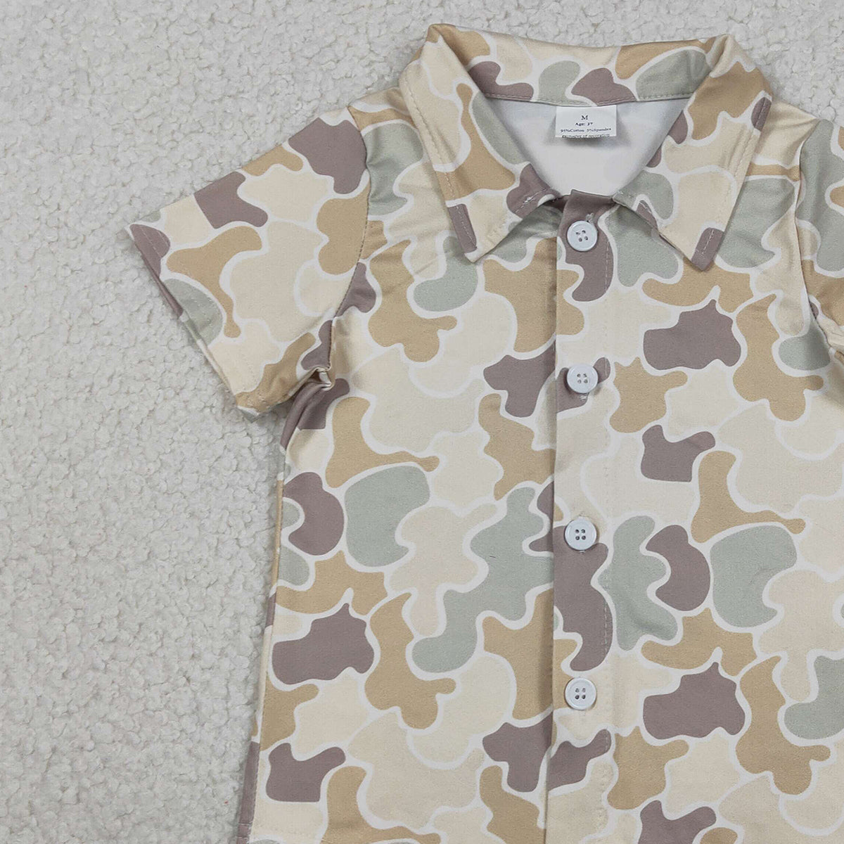 1.6 RTS NO MOQ （In stock）BT1566 Baby Boys Southern Khaki Camo Button Shirts Top