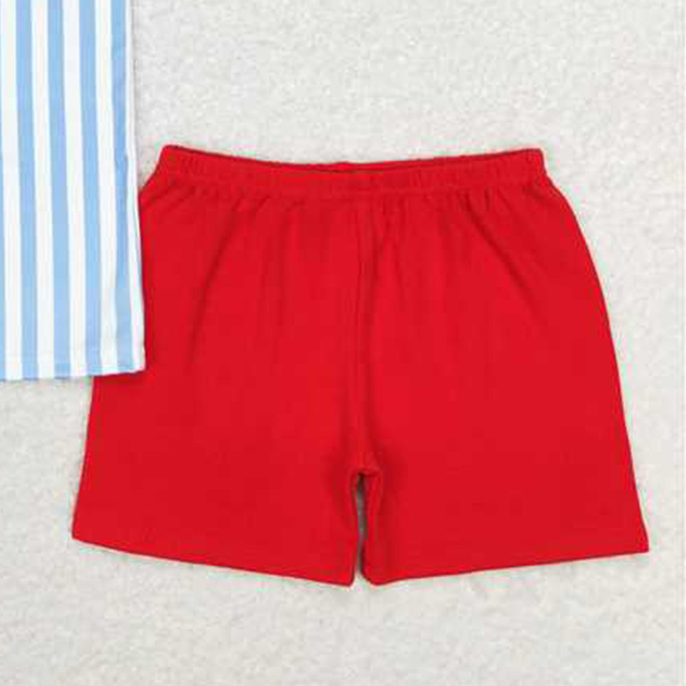 BSSO0800 RTS NO MOQ Short sleeves stripe baseball kids boys clothing set