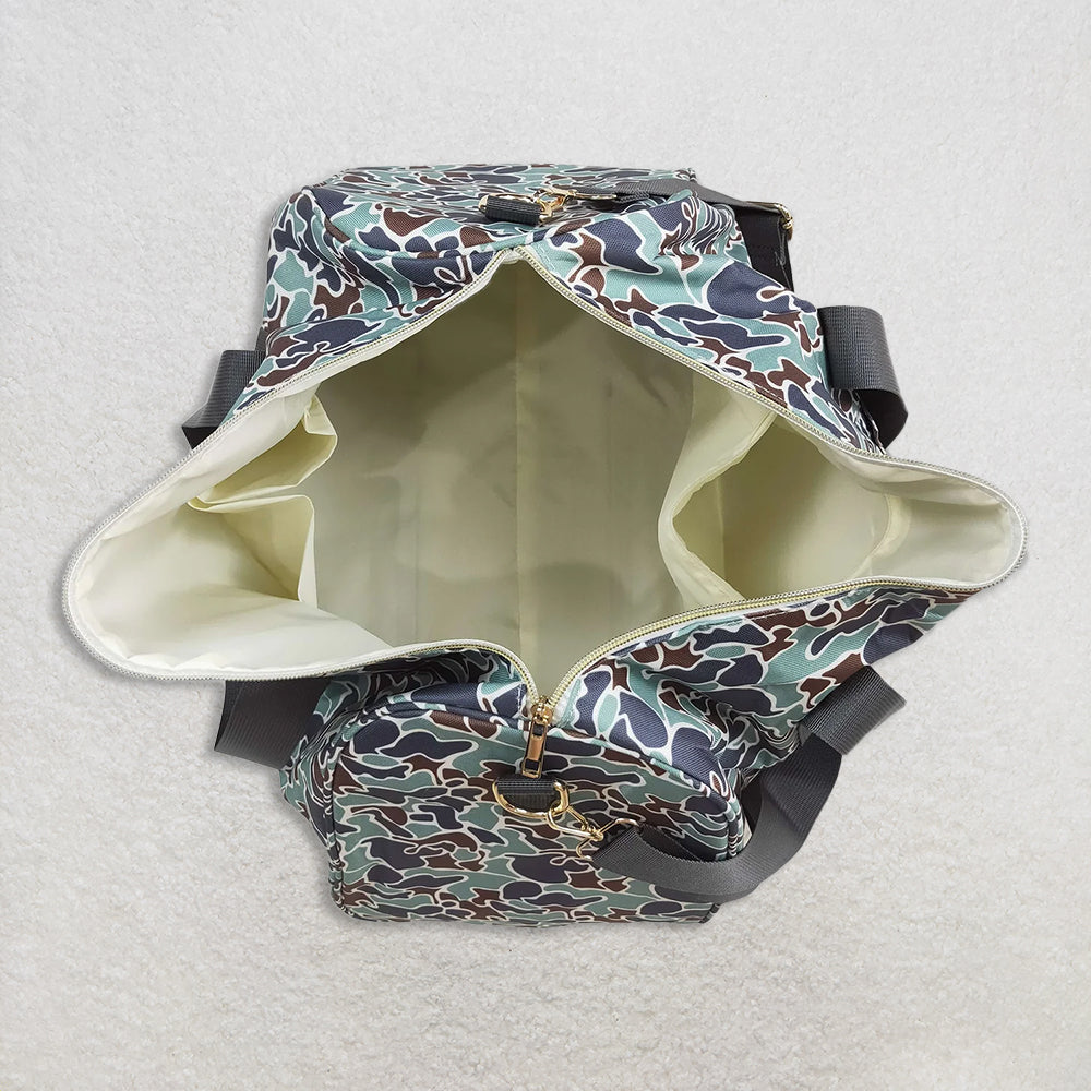 10.27 NO MOQ （In stock）BA0263 Young Adult Bright Green Camo Tree Branches Gym Bags