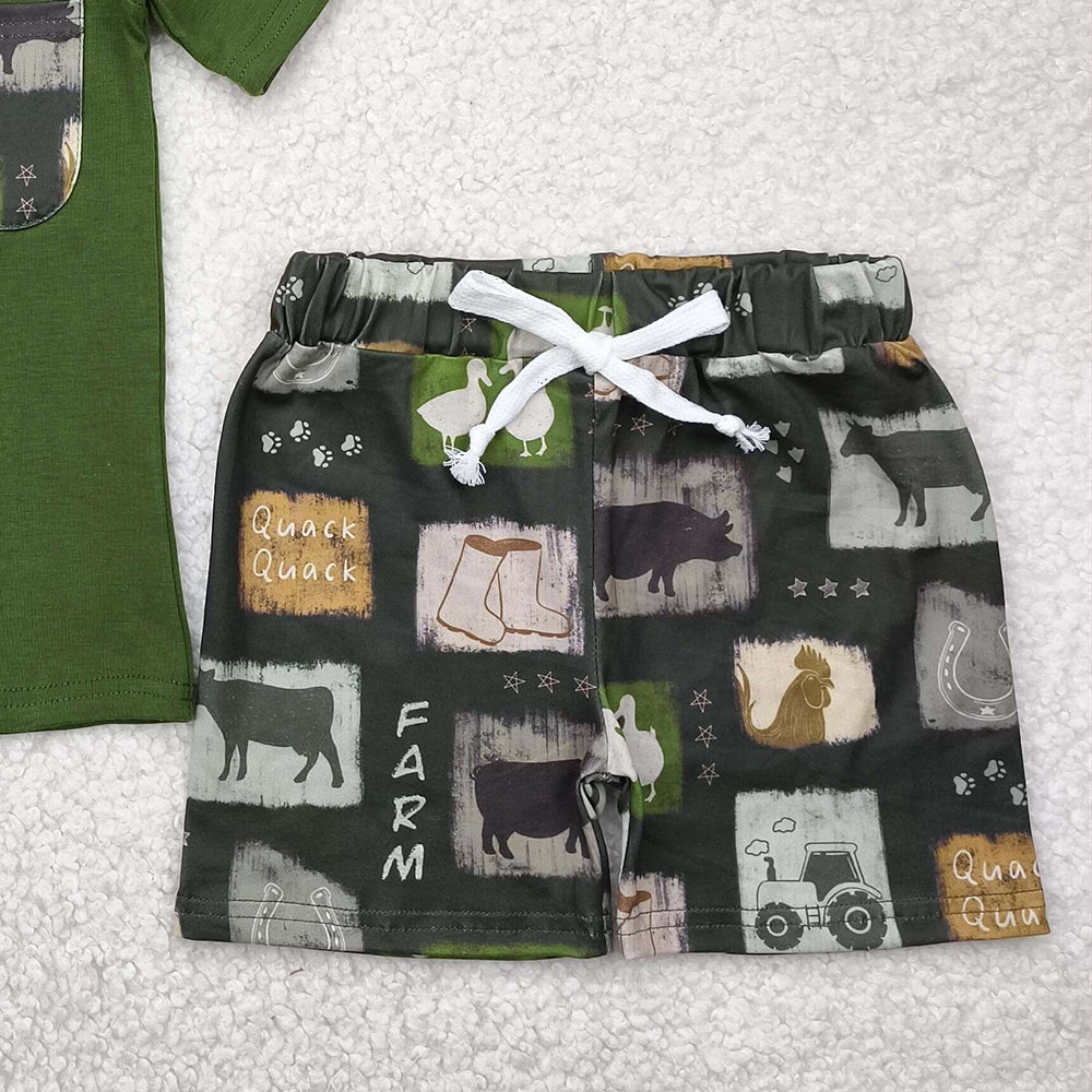6.18 BSSO1390 RTS NO MOQ Baby Boys Summer Boys Outfits Baby Boys Western Cow Boots Shirt Shorts Clothes Sets