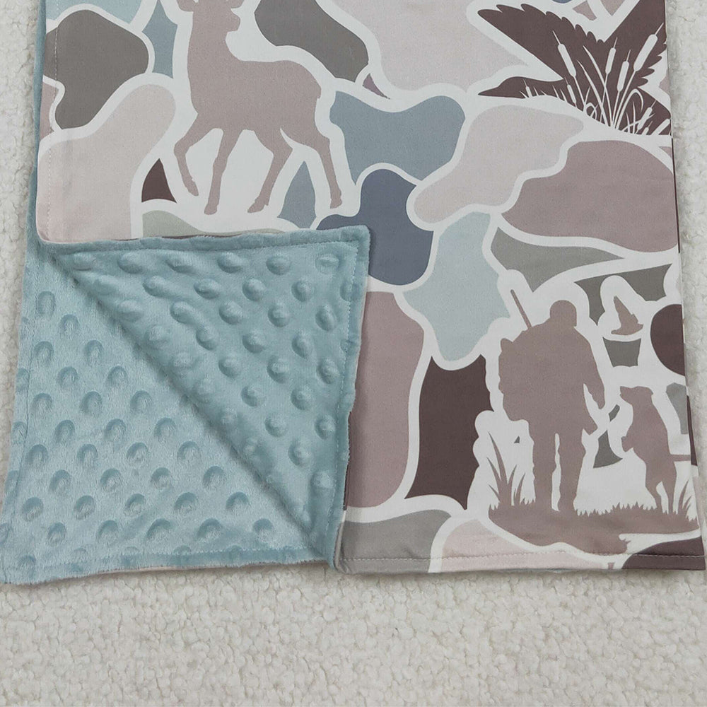 RTS NO MOQ （In stock）BL0212 Baby Blankets Gray Deer Ducks Camo Western Hunting Blankets
