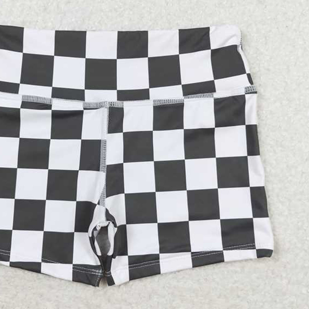 6.03 SS0219New Rts No Moq 8-9 Days By Air Arrived it Black plaid baby girls summer shorts