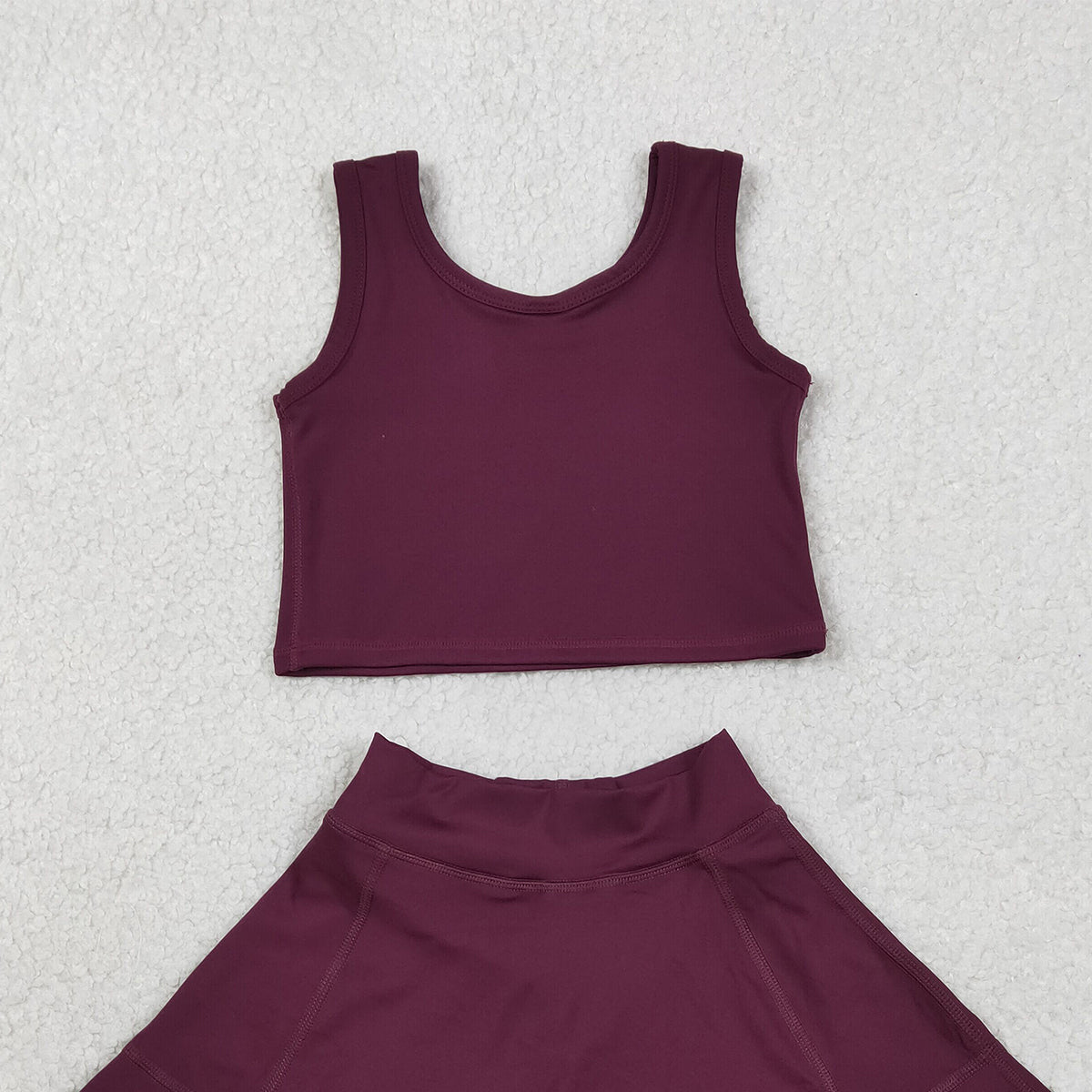 2.5 RTS NO MOQ （In stock）GSD1981 Baby Girls Sleeveless Wine Vests Top Skirt Shorts Yoga Active Clothes Sets