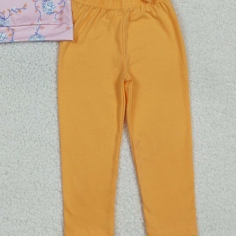 RTS NO MOQ （In stock）BLP0835 Baby Boys Winter Outfits Baby Boys Pumpkins Leaves Plaid Top Legging Fall Pant Sets