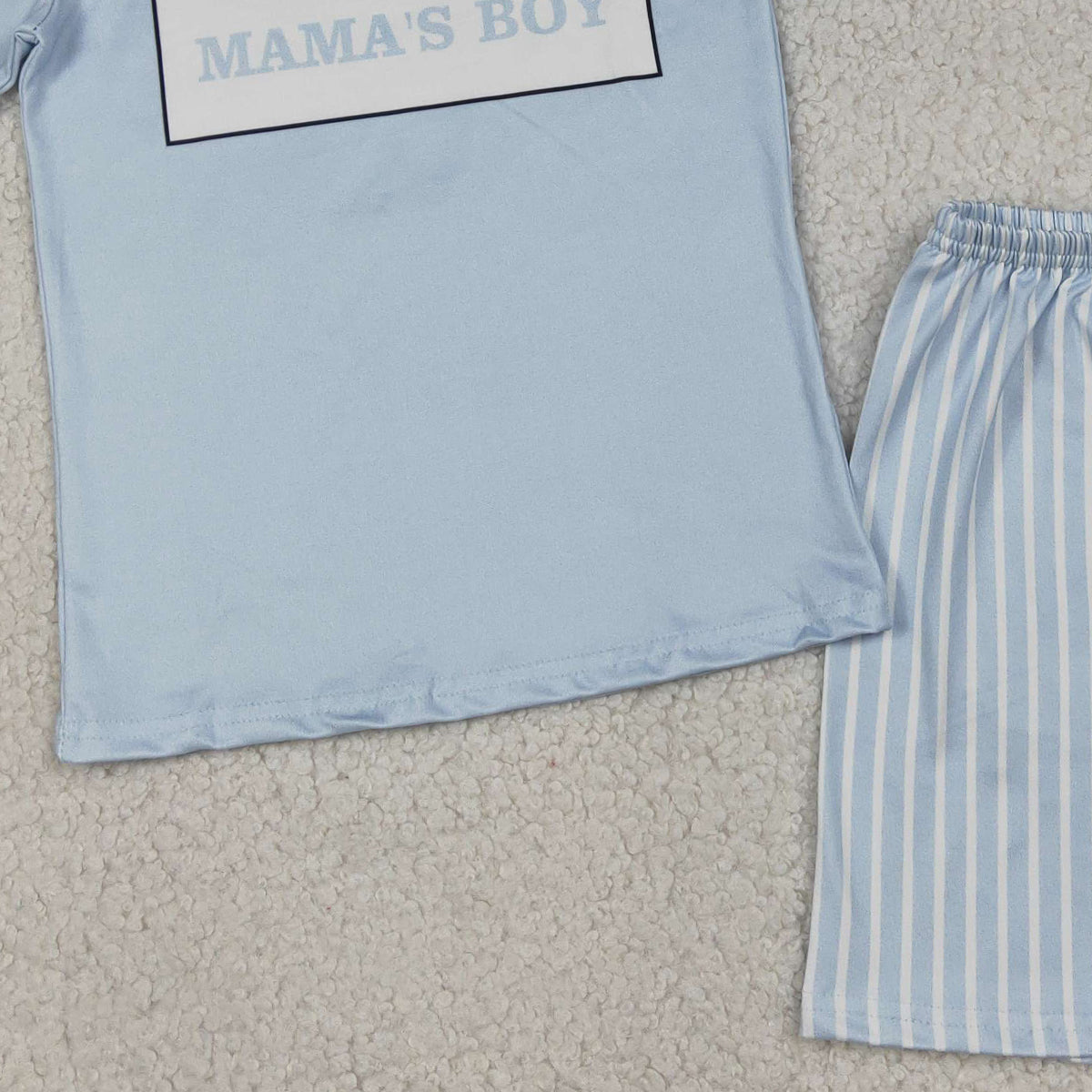 3.31 RTS NO MOQ （In stock）BSSO1876 Short sleeves mama's boy top stripe shorts kids outfits