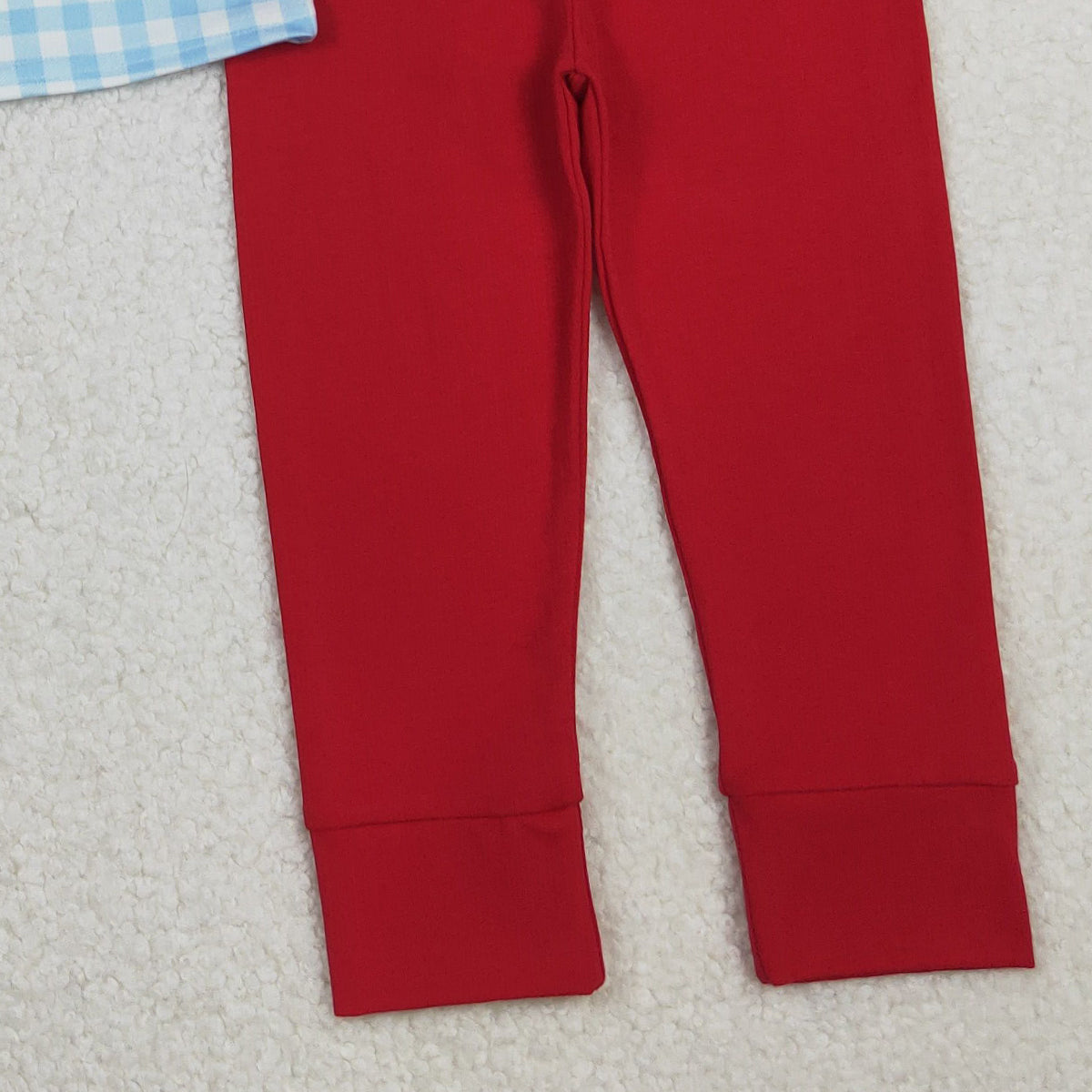 11.6 RTS NO MOQ （In stock）BSPO0602 Embroidery Anchors Crayfishes Baby Boys Checked Leggings Mardigras Clothes Sets