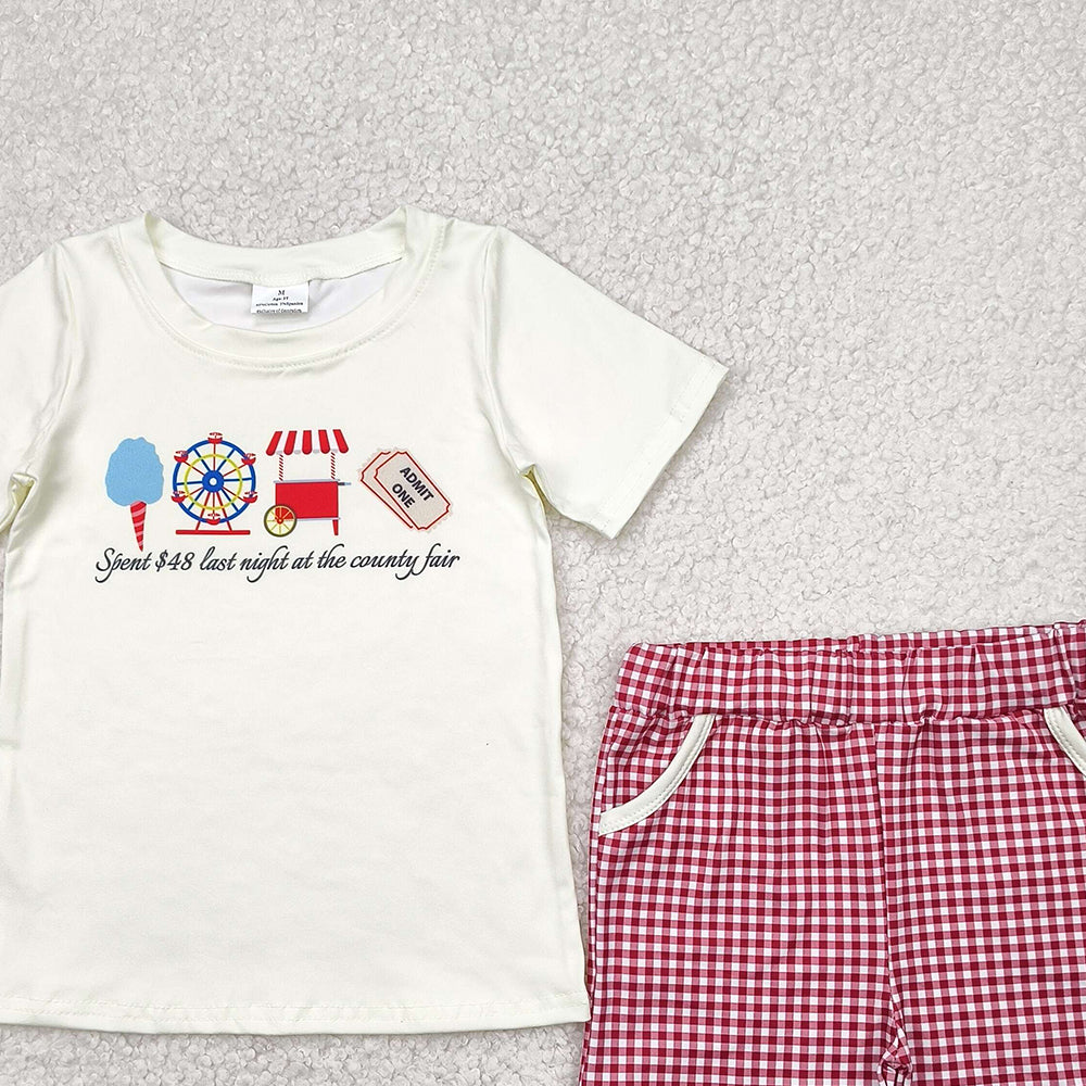 6.20 BSSO1468 RTS NO MOQ Baby Boys Summer Boys Outfits baby boy clothes short sleeve shorts set