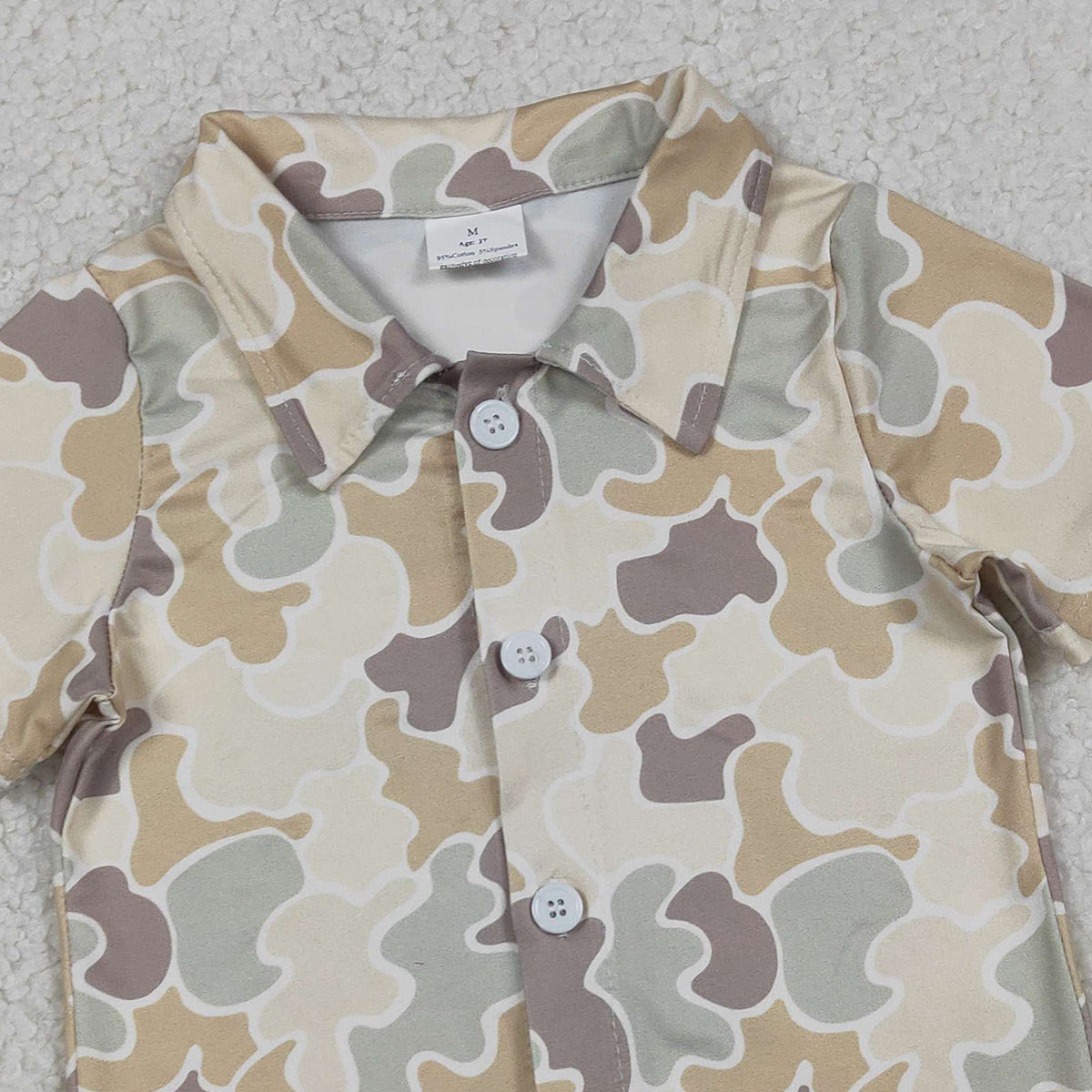1.6 RTS NO MOQ （In stock）BT1566 Baby Boys Southern Khaki Camo Button Shirts Top