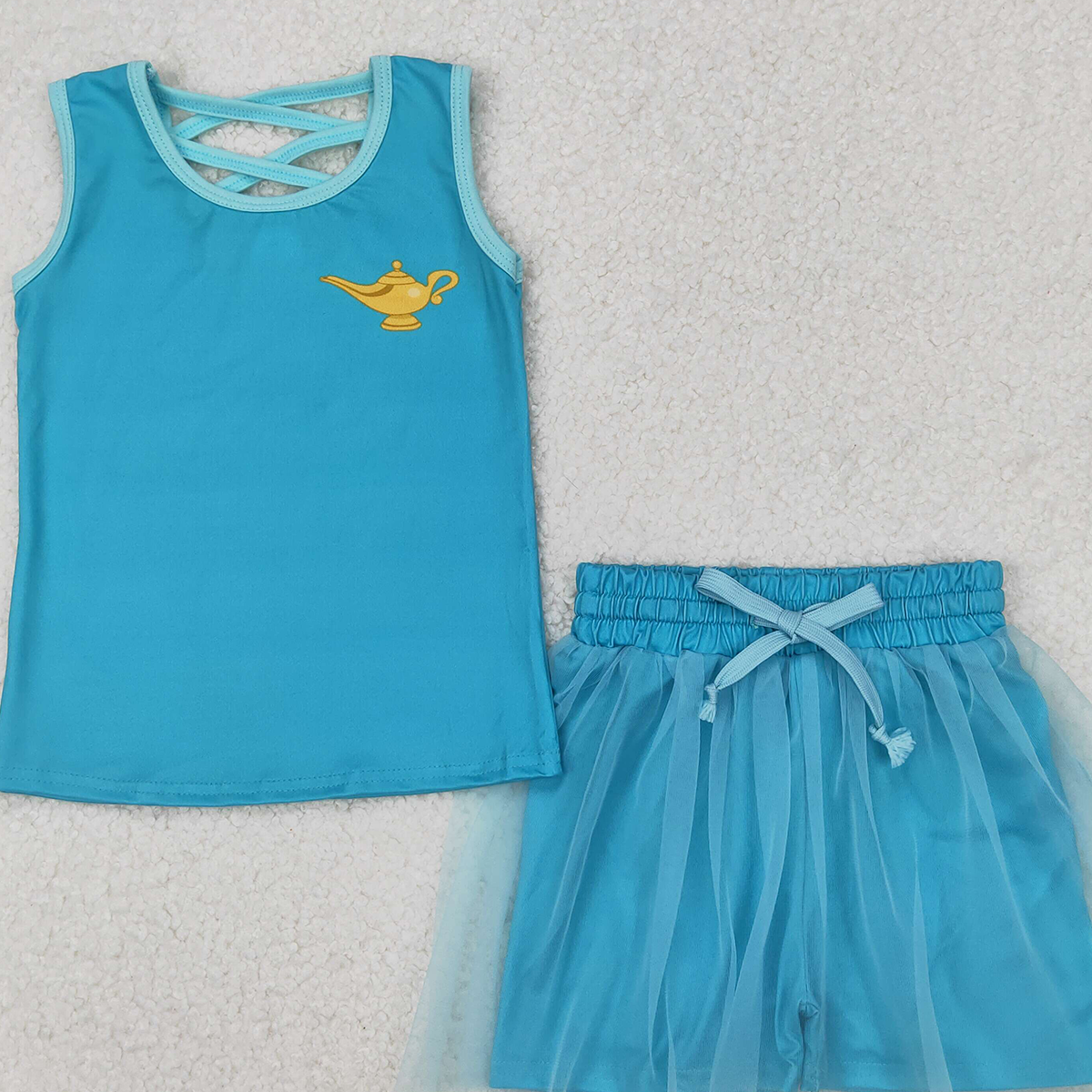 GSD2076RTS NO MOQ Baby Girls Skirt Sets Princess Toddler Girls Sleeveless Pot Top Skirt Outfit - Elegant Summer Clothing for Little Girls