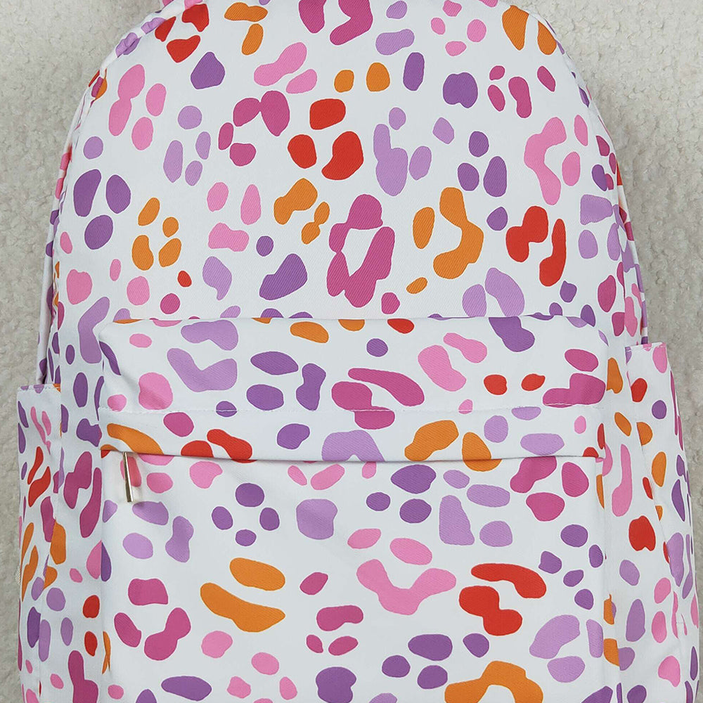 RTS NO MOQ （In stock）BA0307 Baby Bags Baby Girls Pink Leopard School Backpack Bags