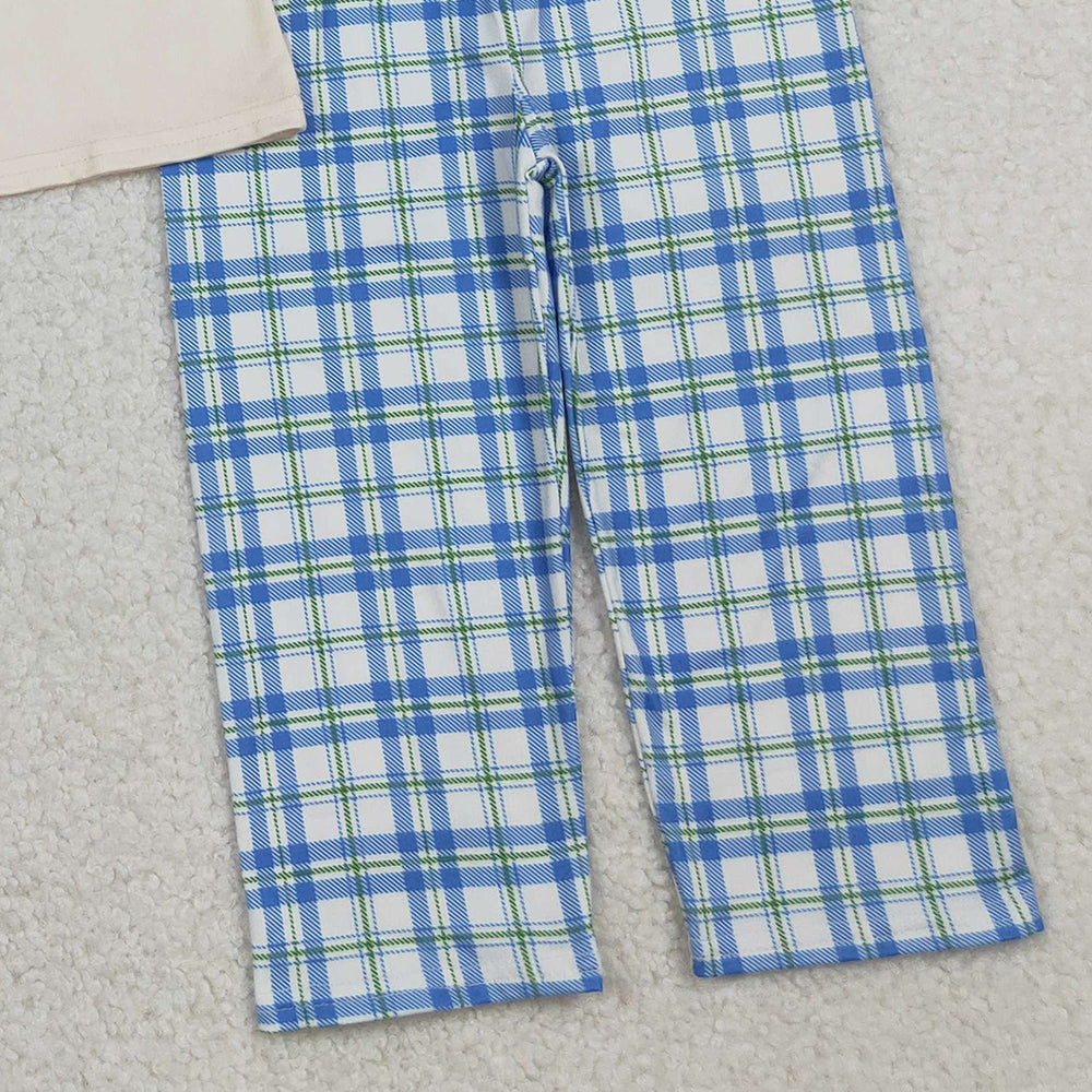 10.10 RTS NO MOQ （In stock）BLP1100 Baby Boys Winter Outfits Baby Boys Jesus Nativity Top Checked Pants Christmas Clothes Sets