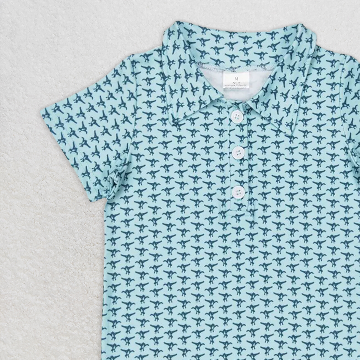 BT0497 RTS NO MOQ Baby Boys Summer Tops Baby Boys Mallard Duck Short Sleeve Buttons Tee Shirts Tops