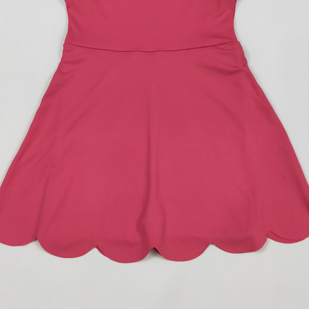 7.05 GSD2352RTS NO MOQ Baby Girls Summer Yoga Dress Baby Girls Hot Pink Sleeveless Yoga Active Knee Length Dresses
