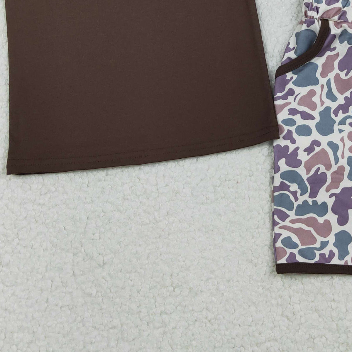 11.8 RTS NO MOQ （In stock）BSSO1562 Embroidery Love This Country Boy Deer Camo Pockets Shorts Hunting Clothes Sets