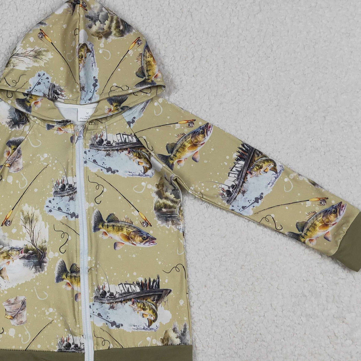 4.3 BT0346 RTS NO MOQ （In stock ）Just a boy who loves to fish baby kids hooded jacket