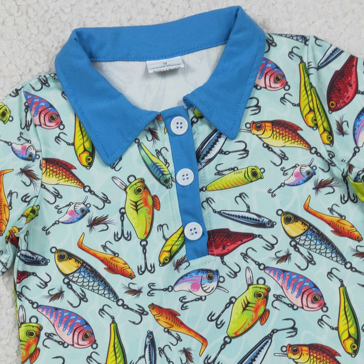 2.6 RTS NO MOQ （In stock）BT1661 Baby Boys Short Sleeve Fishing Hunting Button Polo Shirts Top