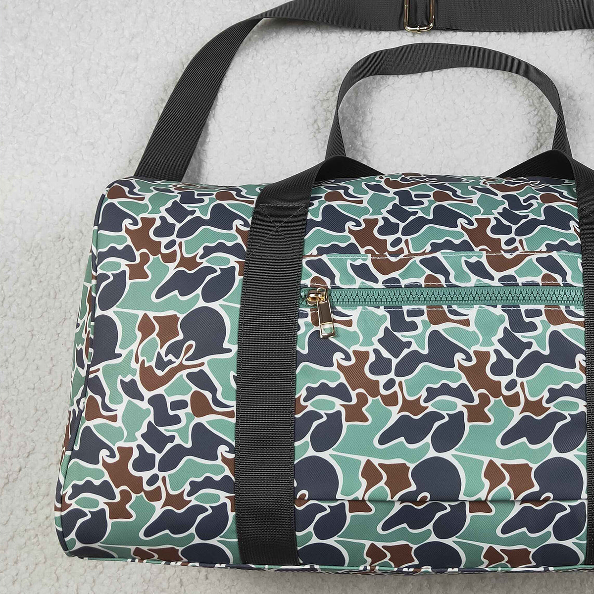 10.27 NO MOQ （In stock）BA0263 Young Adult Bright Green Camo Tree Branches Gym Bags