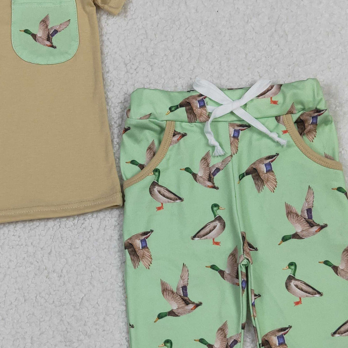 10.30 RTS NO MOQ （In stock）BSPO0607 Baby Boys Short Sleeve Shirts Top Pockets Legging Pants Southern Hunting Clothes Sets